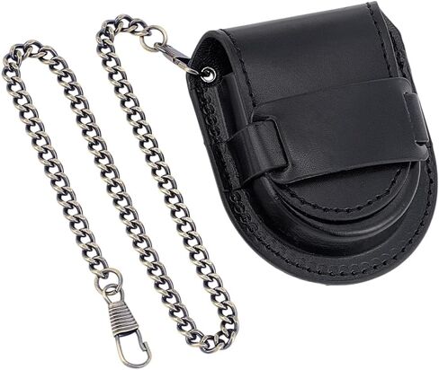 PH PandaHall ساعة الجيب حافظة ساعة السفر حقيبة ريترو ستايل ساعة منظم الحقيبة ساعة الجيب صندوق عرض بو الجلود ساعة كم غطاء ساعة حقيبة خصر صغيرة مع سلسلة للأب 3.1x2.6in in Kuwait