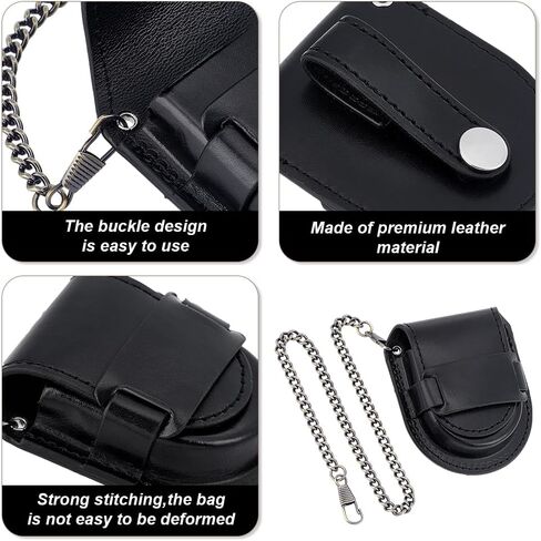 PH PandaHall ساعة الجيب حافظة ساعة السفر حقيبة ريترو ستايل ساعة منظم الحقيبة ساعة الجيب صندوق عرض بو الجلود ساعة كم غطاء ساعة حقيبة خصر صغيرة مع سلسلة للأب 3.1x2.6in in Kuwait