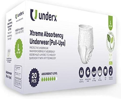 Underx Adult Disposable PullUps Incontinence Underwear - Xtreme Absorbency PullUps, Xsorb Multilayered & Superior fit Technology, Overnight Comfort, Leak Protection & Latex Free (Large,20 Count) in Saudi Arabia