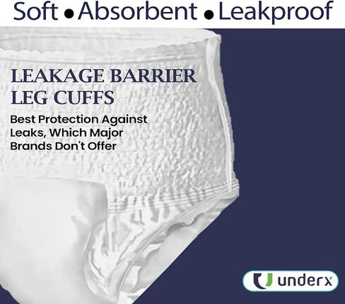 Underx Adult Disposable PullUps Incontinence Underwear - Xtreme Absorbency PullUps, Xsorb Multilayered & Superior fit Technology, Overnight Comfort, Leak Protection & Latex Free (Large,20 Count) in Saudi Arabia