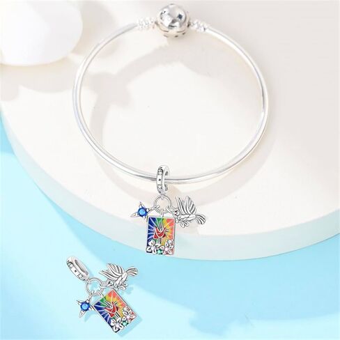 925 Sterling Silver Charms for Bracelets Necklaces Dangle Pendant With 5A Cubic Zirconias Bead Charm for Women DIY Jewelry in Kuwait