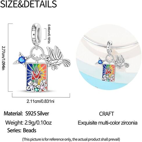 925 Sterling Silver Charms for Bracelets Necklaces Dangle Pendant With 5A Cubic Zirconias Bead Charm for Women DIY Jewelry in Kuwait