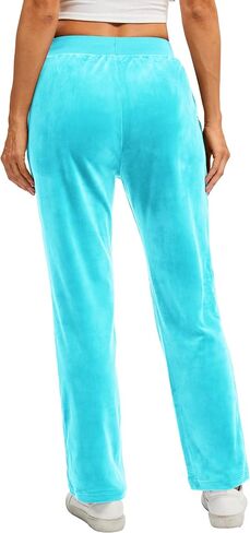 TACVASEN Women's Velour Pants Soft Velvet Sweatpants Warm Straight Leg Athletic Track Casual Lounge Joggers with Pockets in Saudi Arabia