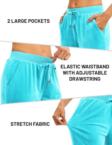 TACVASEN Women's Velour Pants Soft Velvet Sweatpants Warm Straight Leg Athletic Track Casual Lounge Joggers with Pockets in Saudi Arabia