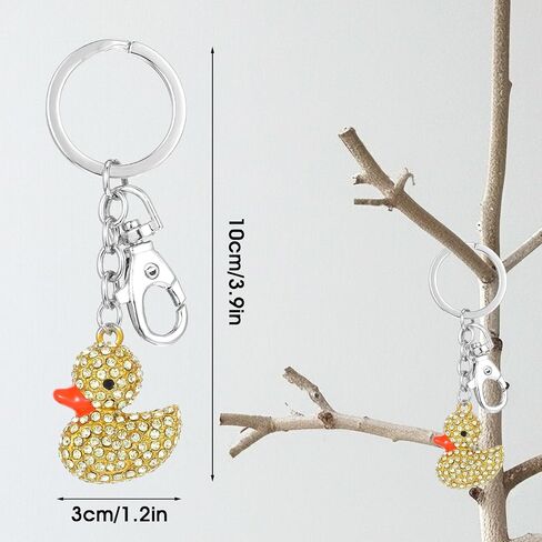 Cute Rubber Duck Keychain, Crystal Yellow Bling Keychains for Women, Crystal Rubber Duck Keychain Accessories Cute Girl Key Chain Jewelry Gift for Girls and Women in Saudi Arabia