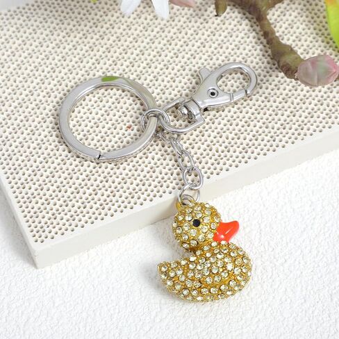 Cute Rubber Duck Keychain, Crystal Yellow Bling Keychains for Women, Crystal Rubber Duck Keychain Accessories Cute Girl Key Chain Jewelry Gift for Girls and Women in Saudi Arabia