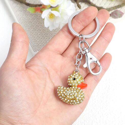 Cute Rubber Duck Keychain, Crystal Yellow Bling Keychains for Women, Crystal Rubber Duck Keychain Accessories Cute Girl Key Chain Jewelry Gift for Girls and Women in Saudi Arabia