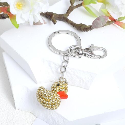 Cute Rubber Duck Keychain, Crystal Yellow Bling Keychains for Women, Crystal Rubber Duck Keychain Accessories Cute Girl Key Chain Jewelry Gift for Girls and Women in Saudi Arabia