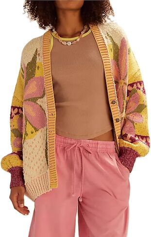 Cardigan Sweaters for Women Button Down Shawl Collar Oversized Sweater Coats Y2k Print Cardigans Fall Fashion in Kuwait