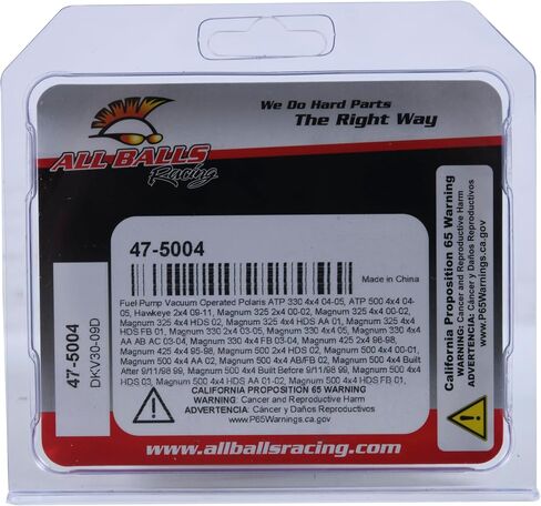 All Balls Racing 47-5004 Fuel Pump Vacuum Operated Compatible With/Replacement For Polaris Hawkeye 2x4 2009-2011, Magnum 325 2x4, Magnum 325 4x4 2000-2002, Magnum 325 4x4 HDS 2002 in Saudi Arabia