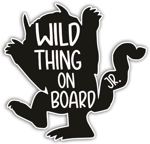 eDesign 2-Pack Wild Thing on Board Baby on Board ملصق للسيارات - 5 بوصات - ملصق طفل في السيارة للسيارات والشاحنات وسيارات الدفع الرباعي والنوافذ الممتصة للصدمات للأطفال على اللوحة in Saudi Arabia
