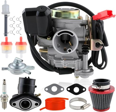 GY6 50cc Carburetor with Air Filter Fuel Line Fuel Filter Intake Manifold Compatible with Taotao 49cc 50cc ATM50 Pony 50 Thunder 50 PD18J 139QMB 139QMA Scooter Chinese 4Stroke Moped Engine in Saudi Arabia