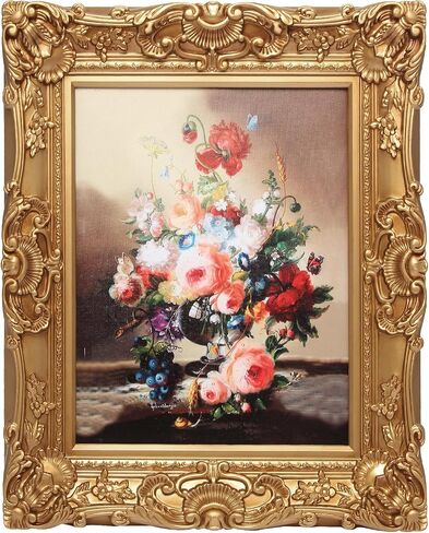 إطارات صور سوداء عتيقة مقاس 11 × 14 مع لوحة زيتية - ديكور حائط عتيق لمجمع المعرض، زجاج مقسى مقاوم للكسر وجاهز للتعليق in Saudi Arabia