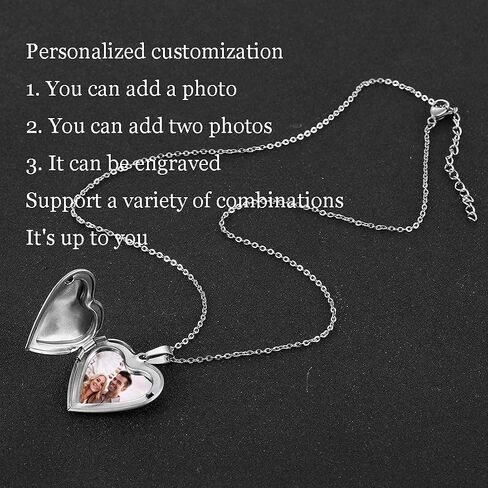 Personalized Picture Necklace for Mom Grandmother Mama Custom Photo Text Heart Necklace Engraved Any Name Customized Silicone Photo Dog Tag Stainless Steel Necklaces for Women Girl Jewelry in Kuwait