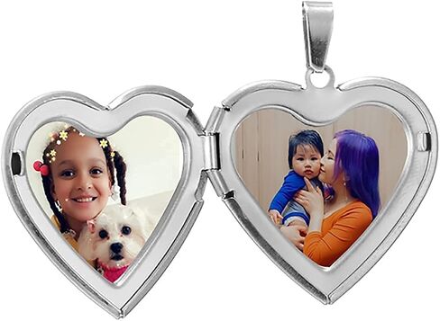 Personalized Picture Necklace for Mom Grandmother Mama Custom Photo Text Heart Necklace Engraved Any Name Customized Silicone Photo Dog Tag Stainless Steel Necklaces for Women Girl Jewelry in Kuwait