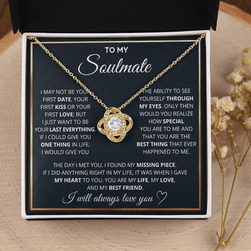 To My Soulmate Necklace, Soulmate Jewelry For Women, Wife Necklace From Husband, Necklaces For Wife, Soulmate Gifts For Her, To My Future Wife Necklace with Heartfelt Message & Elegant Box in Saudi Arabia