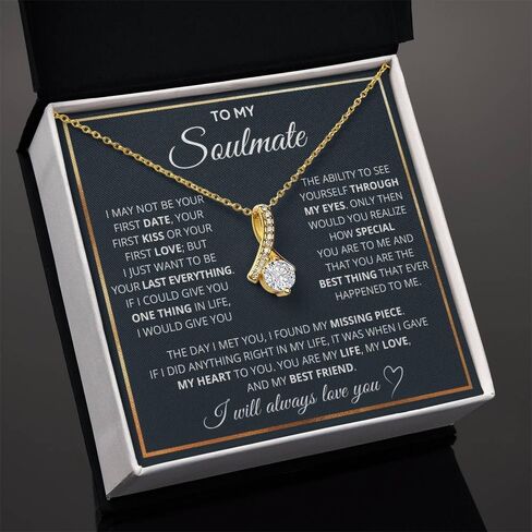 To My Soulmate Necklace, Soulmate Jewelry For Women, Wife Necklace From Husband, Necklaces For Wife, Soulmate Gifts For Her, To My Future Wife Necklace with Heartfelt Message & Elegant Box in Saudi Arabia