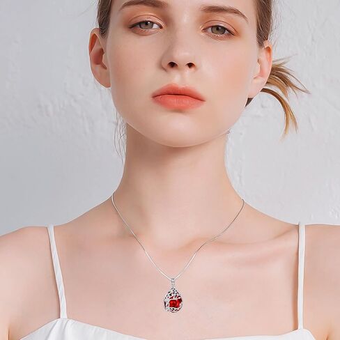 TOUPOP Tree of Life Birthstone Necklace 925 Sterling Silver Family Tree Crystal Pendant Birthday Jewelry Christmas Gifts for Women Her in Saudi Arabia