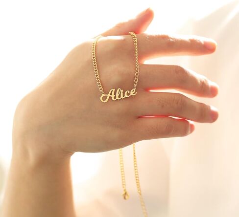 Personalized Name Necklace 18K Gold Plated – Custom 1-6 Names Choker Necklace for Women, Handmade Family Necklace, Gift for Mom Wife Girls, Christmas Mother’s Day in Saudi Arabia