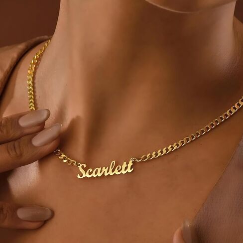 Personalized Name Necklace 18K Gold Plated – Custom 1-6 Names Choker Necklace for Women, Handmade Family Necklace, Gift for Mom Wife Girls, Christmas Mother’s Day in Saudi Arabia