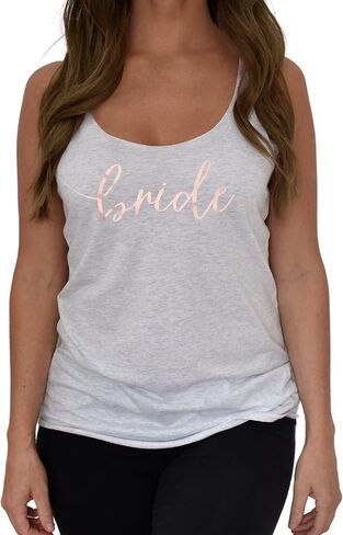 Rose Gold Bridal Party Tri-Blend Women's Racerback Tank Top - Bridesmaid Gift in Saudi Arabia