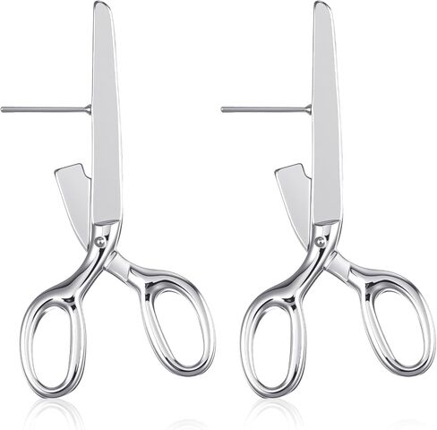 Scissors Earrings, Unique Stud Earrings for Women, Vintage Gothic Weird Earring, Fun Jewelry Accessories, Halloween Party Novelty in Saudi Arabia