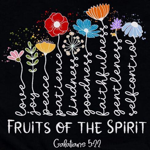 تي شيرت نسائي مسيحي Fruits of The Spirit تي شيرت ملهم بآية من الكتاب المقدس in Kuwait