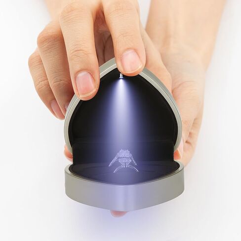 LETURE Heart Shaped Wedding Ring Gift Box with LED Light, Double Ring Boxes with 2Slots for Engagement Proposal Ceremony, Small Jewelry Holder Display Case for Women Girl (Black) in Saudi Arabia