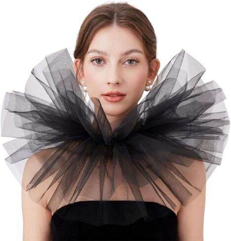 LoudSung Colorful Exaggerated Clown Puff Collar Shawl Mesh Neck Ornament Stage Performance Accessories in Saudi Arabia