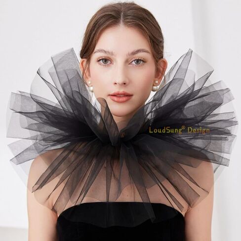 LoudSung Colorful Exaggerated Clown Puff Collar Shawl Mesh Neck Ornament Stage Performance Accessories in Saudi Arabia