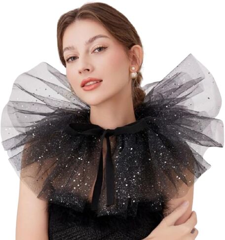 LoudSung Colorful Exaggerated Clown Puff Collar Shawl Mesh Neck Ornament Stage Performance Accessories in Saudi Arabia
