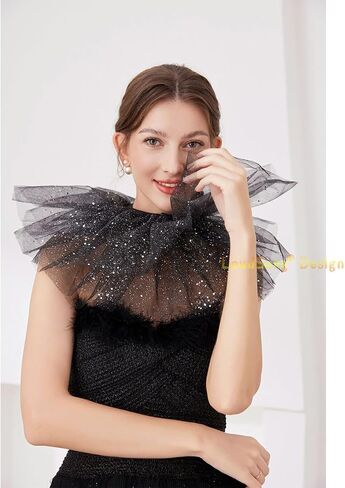 LoudSung Colorful Exaggerated Clown Puff Collar Shawl Mesh Neck Ornament Stage Performance Accessories in Saudi Arabia