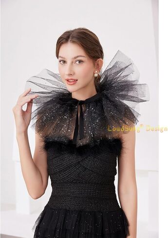 LoudSung Colorful Exaggerated Clown Puff Collar Shawl Mesh Neck Ornament Stage Performance Accessories in Saudi Arabia