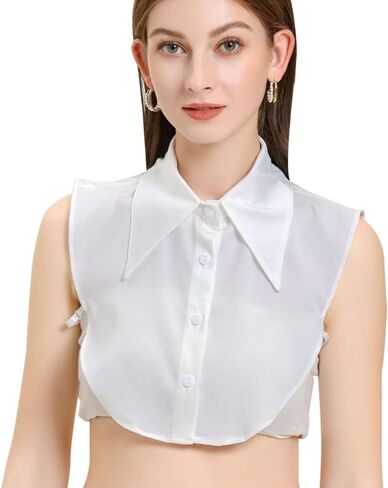 LoudSung Fake Collar Detachable Half Shirt Blouse Elegant False Collar for Women Girls in Saudi Arabia