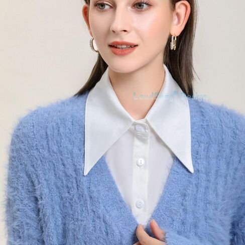 LoudSung Fake Collar Detachable Half Shirt Blouse Elegant False Collar for Women Girls in Saudi Arabia