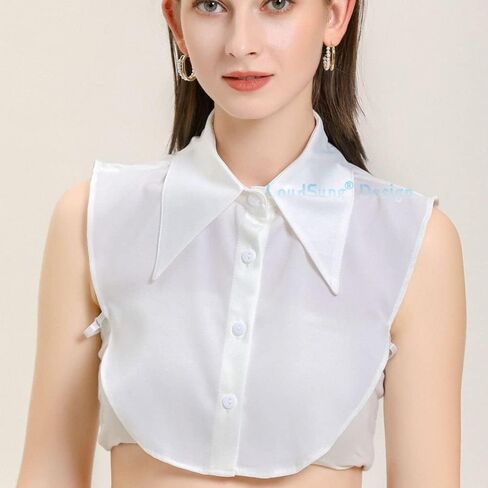 LoudSung Fake Collar Detachable Half Shirt Blouse Elegant False Collar for Women Girls in Saudi Arabia