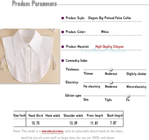 LoudSung Fake Collar Detachable Half Shirt Blouse Elegant False Collar for Women Girls in Saudi Arabia