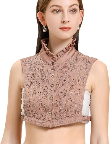 LoudSung Fake Collar Detachable Half Shirt Blouse Elegant False Collar for Women Girls in Saudi Arabia