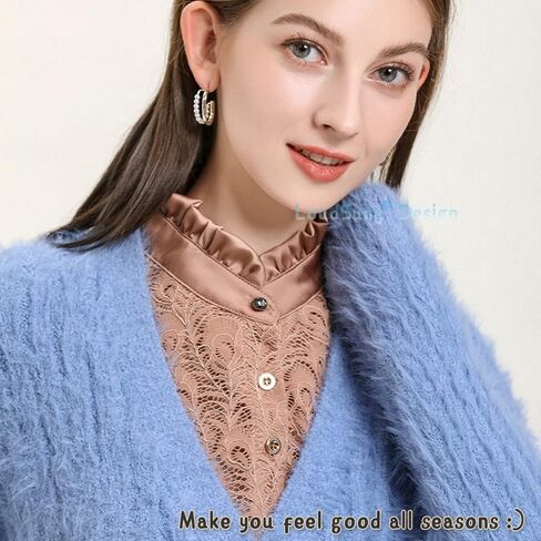 LoudSung Fake Collar Detachable Half Shirt Blouse Elegant False Collar for Women Girls in Saudi Arabia