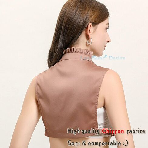 LoudSung Fake Collar Detachable Half Shirt Blouse Elegant False Collar for Women Girls in Saudi Arabia