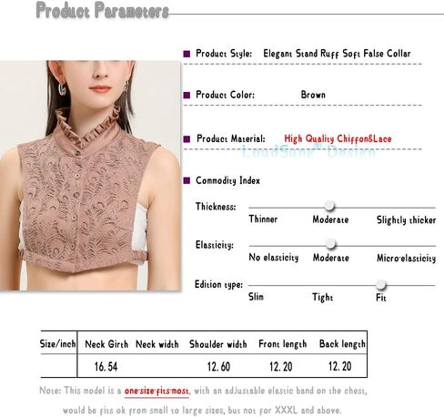 LoudSung Fake Collar Detachable Half Shirt Blouse Elegant False Collar for Women Girls in Saudi Arabia