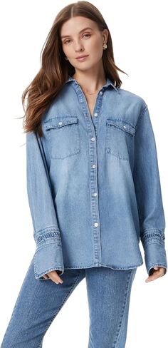 Sam Edelman Women's Wrenly Button Down Shirt with Chest Pockets Standard in Saudi Arabia