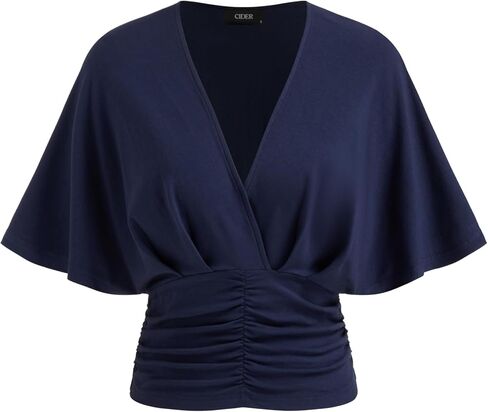 CIDER Peplum Tops for Women Trendy V Neck Cute Going Out Shirt Casual Slim Fit Early Fall Fashion in Saudi Arabia