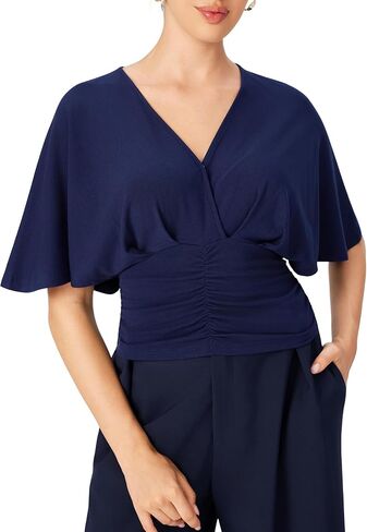 CIDER Peplum Tops for Women Trendy V Neck Cute Going Out Shirt Casual Slim Fit Early Fall Fashion in Saudi Arabia