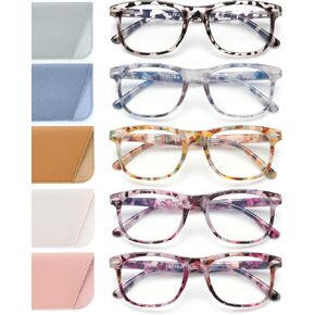 5 Pack Reading Glasses For Women - Stylish Blue Light Blocking Readers -Womens Men Spring Hinge Eyeglasses (2.00) in Kuwait