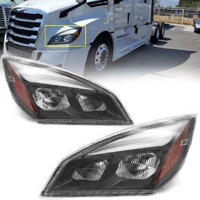 Headlights Assembly Fit for 2018-2024 Freightliner Cascadia, Headlamps Head Light Lamp W/Bulbs Housing Driver Left Passenger Right Side in Kuwait