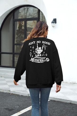 سويت شيرتات Mama للسيدات كبيرة الحجم: سويت شيرت برسومات Mom Mommy Outfits، بلوفر بياقة دائرية in Kuwait