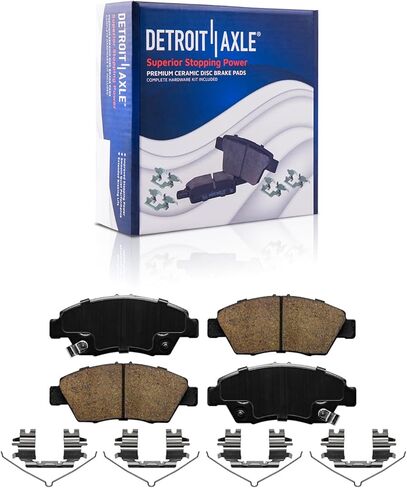 Detroit Axle - Front 2pc Brake Pads for Honda Civic Fit CR-Z Acura ILX, 2 Ceramic Brake Pads Replacement in Saudi Arabia