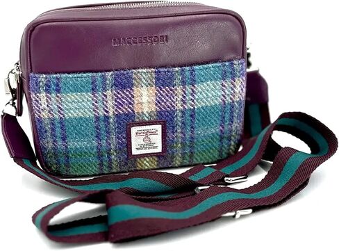Authentic Harris Tweed Camera Bag Vegan Leather Crossbody Clutch, Dimensions: 9.05"x6.29"x3.93" in Saudi Arabia