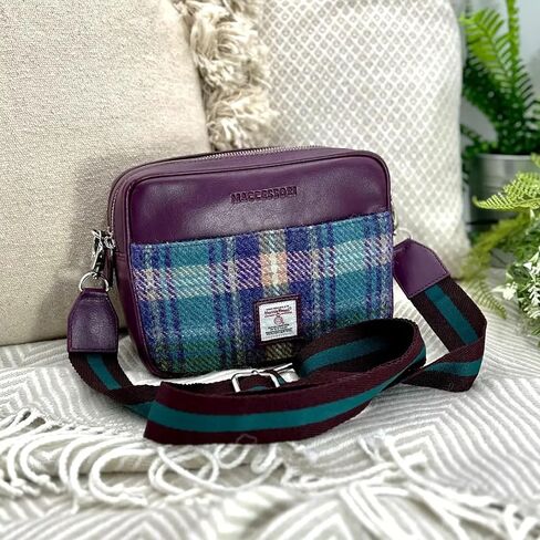 Authentic Harris Tweed Camera Bag Vegan Leather Crossbody Clutch, Dimensions: 9.05"x6.29"x3.93" in Saudi Arabia